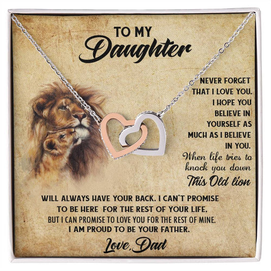 Daughter Interlocking Hearts Necklace from Dad